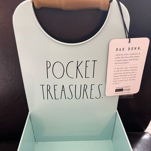 Super Cute Rae Dunn POCKET TREASURES holder in Tiffany Blue